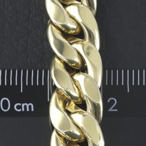 9ct Yellow And White Gold Fancy Curb Bracelet 7.5″ 10mm