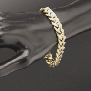 9ct Yellow And White Gold Fancy Curb Bracelet 7.5″ 10mm