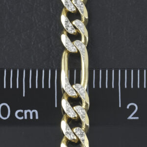 9ct Yellow And White Gold Figaro Bracelet 7.5″ 4.5mm