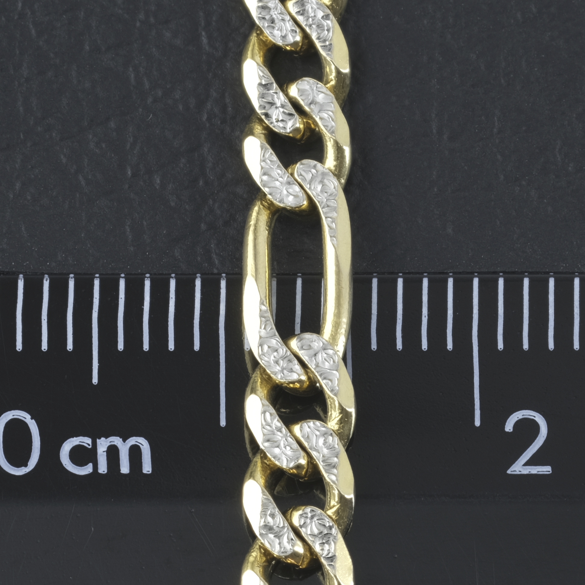 9ct Yellow And White Gold Figaro Bracelet 7.5" 4.5mm - Image 2