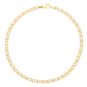 9ct Rose Gold Marina Bracelet 10″ 3.5mm