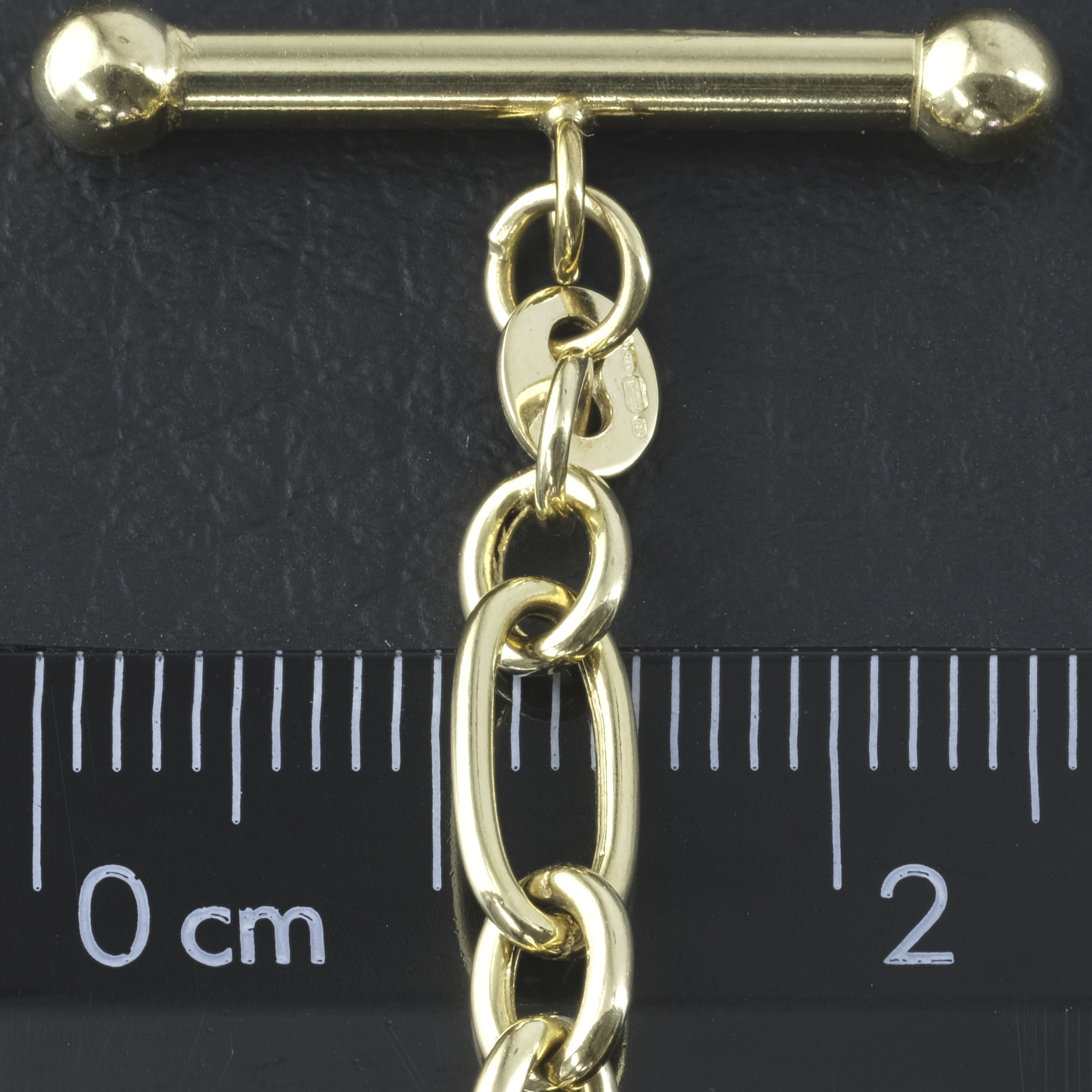 9ct Yellow Gold Fancy Link Chain With T-Bar & Heart Pendant 20" 5mm - Image 3