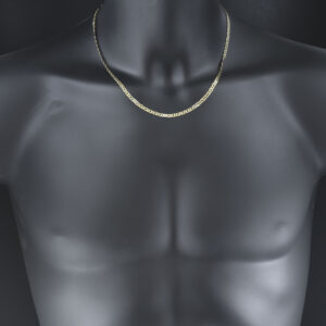 18ct Yellow And White Gold Fancy Link Chain 20″ 4mm