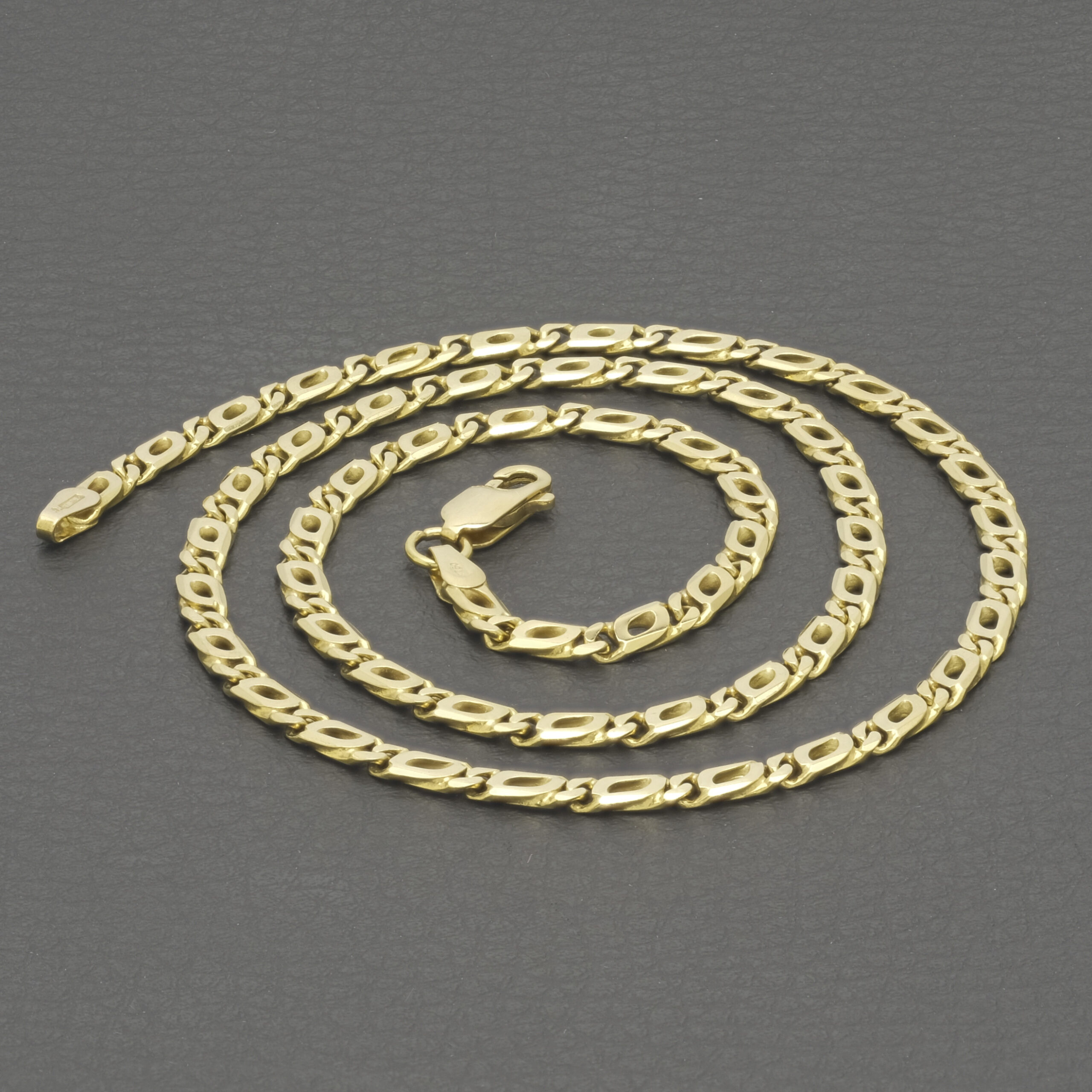 18ct Yellow Gold Fancy Link Chain 18" 3.5mm - Image 2