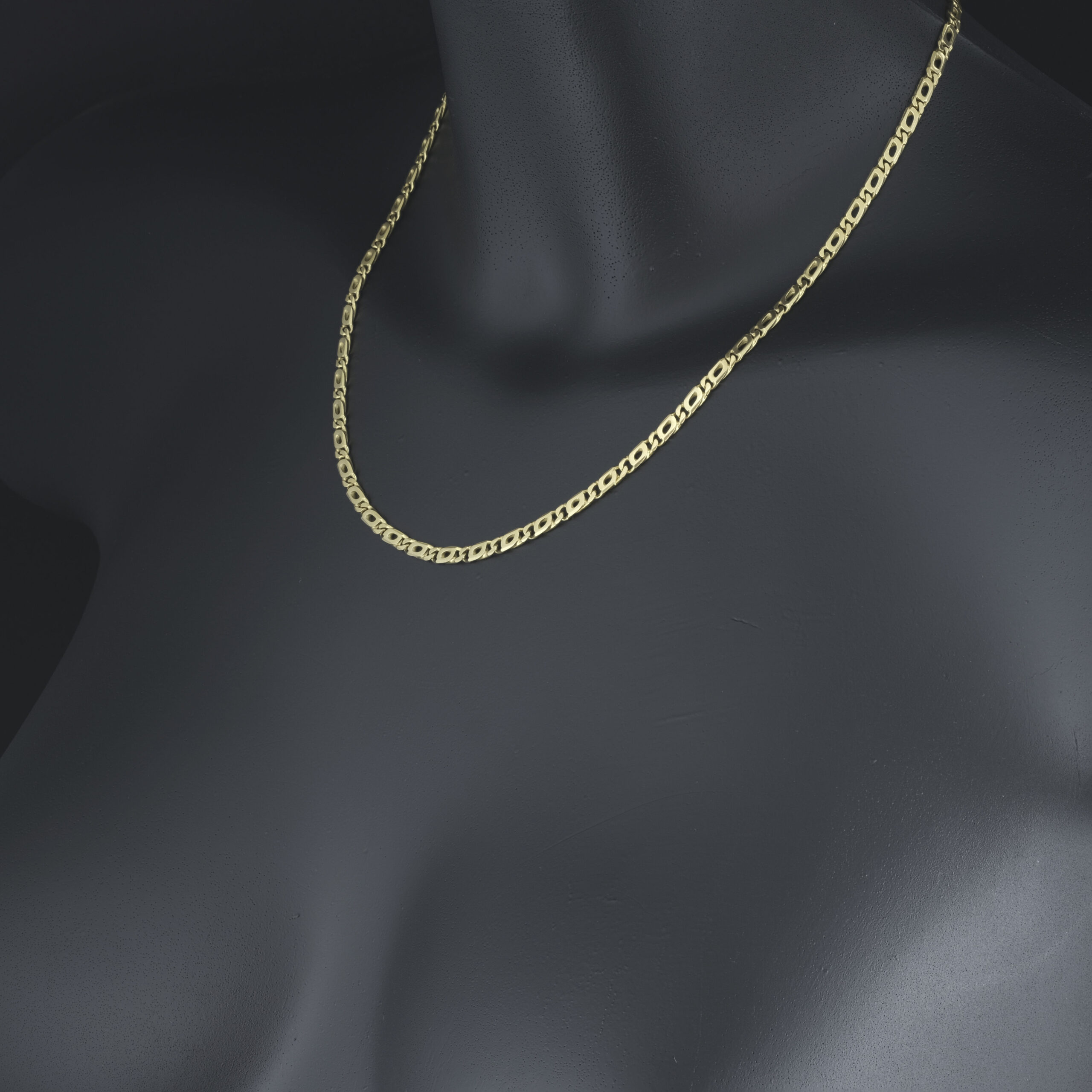 18ct Yellow Gold Fancy Link Chain 18" 3.5mm - Image 4