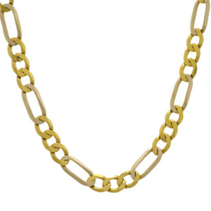 18ct Yellow And White Gold Figaro Chain 20″ 7mm