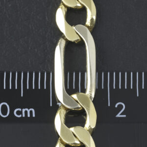 18ct Yellow And White Gold Figaro Chain 20″ 7mm