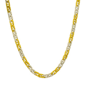 18ct Yellow & White Gold Fancy Link Chain 18″ 4mm