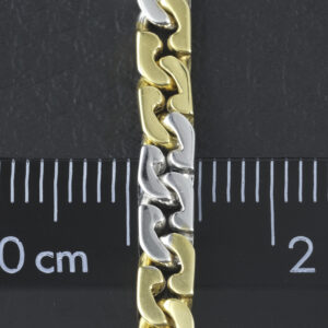 18ct Yellow & White Gold Fancy Link Chain 18″ 4mm