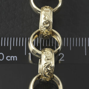 9ct Yellow Gold Patterned Belcher Chain 25″ 10.5mm