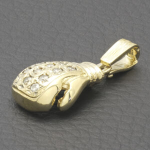 9ct Yellow Gold Gemstone Boxing Glove Pendant