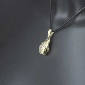 9ct Yellow Gold Gemstone Boxing Glove Pendant