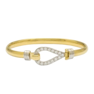 9ct Yellow Gold Gemstone Loop Bangle