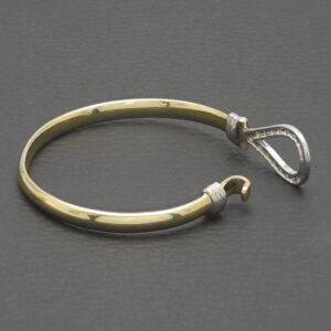 9ct Yellow Gold Gemstone Loop Bangle