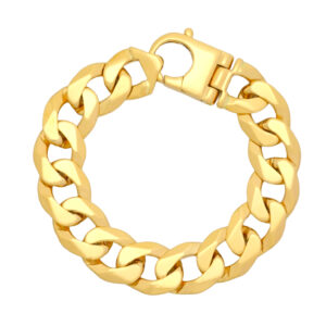 9ct Yellow Gold Curb Bracelet 9″ 17.5mm