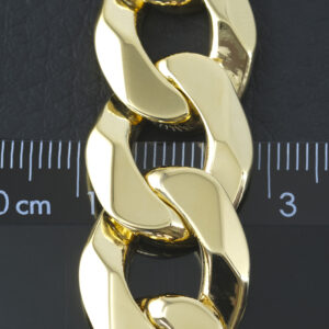 9ct Yellow Gold Curb Bracelet 9″ 17.5mm