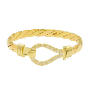 9ct Yellow Gold Diamond Children’s Loop Bangle