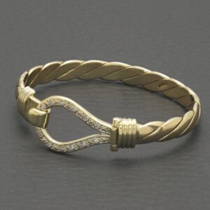 9ct Yellow Gold Diamond Children’s Loop Bangle
