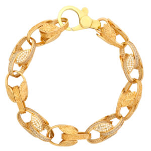 9ct Rose Gold Gemstone Tulip Bracelet 8.5″ 12mm