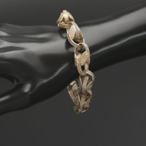 9ct Rose Gold Gemstone Tulip Bracelet 8.5″ 12mm