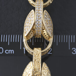 9ct Rose Gold Gemstone Tulip Bracelet 8.5″ 12mm