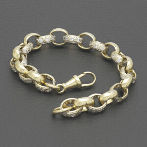 9ct Yellow Gold Gemstone Belcher 8″ 9.5mm