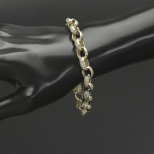 9ct Yellow Gold Gemstone Belcher 8″ 9.5mm