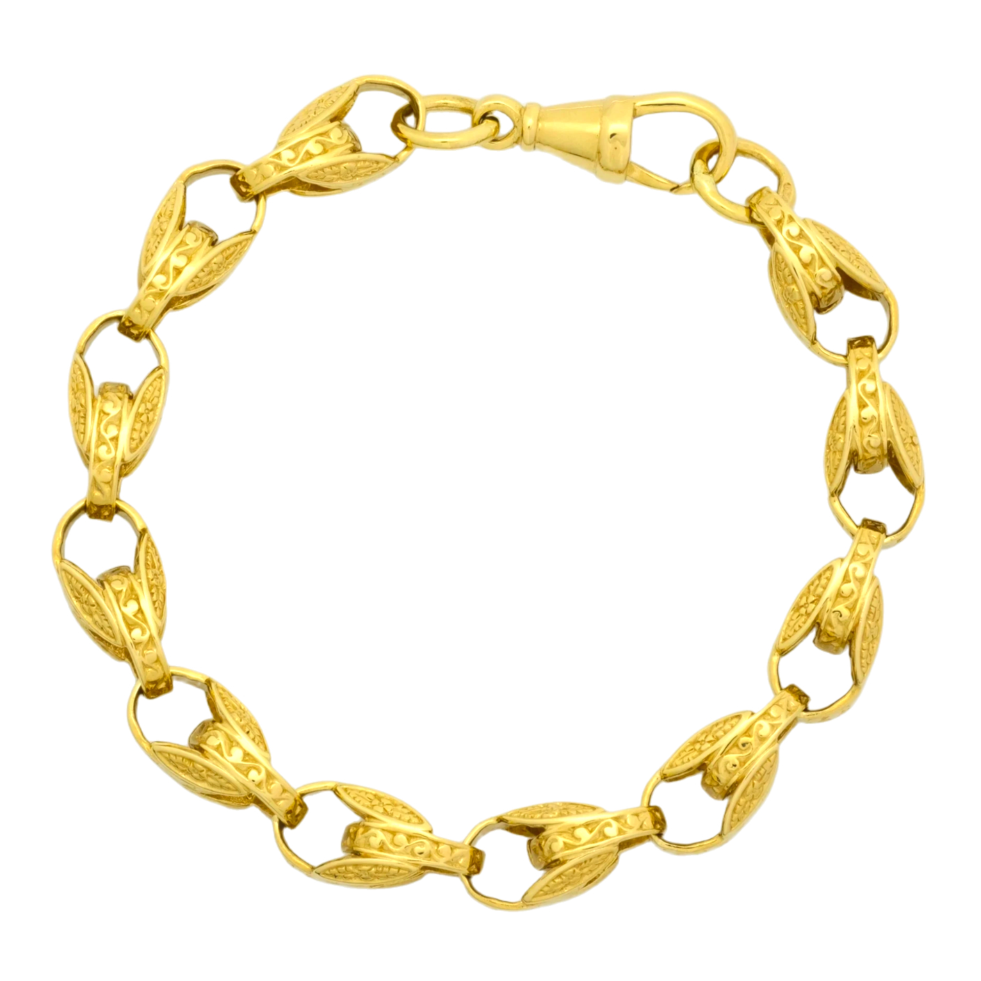 9ct Yellow Gold Tulip Bracelet 8.5" 8.5mm