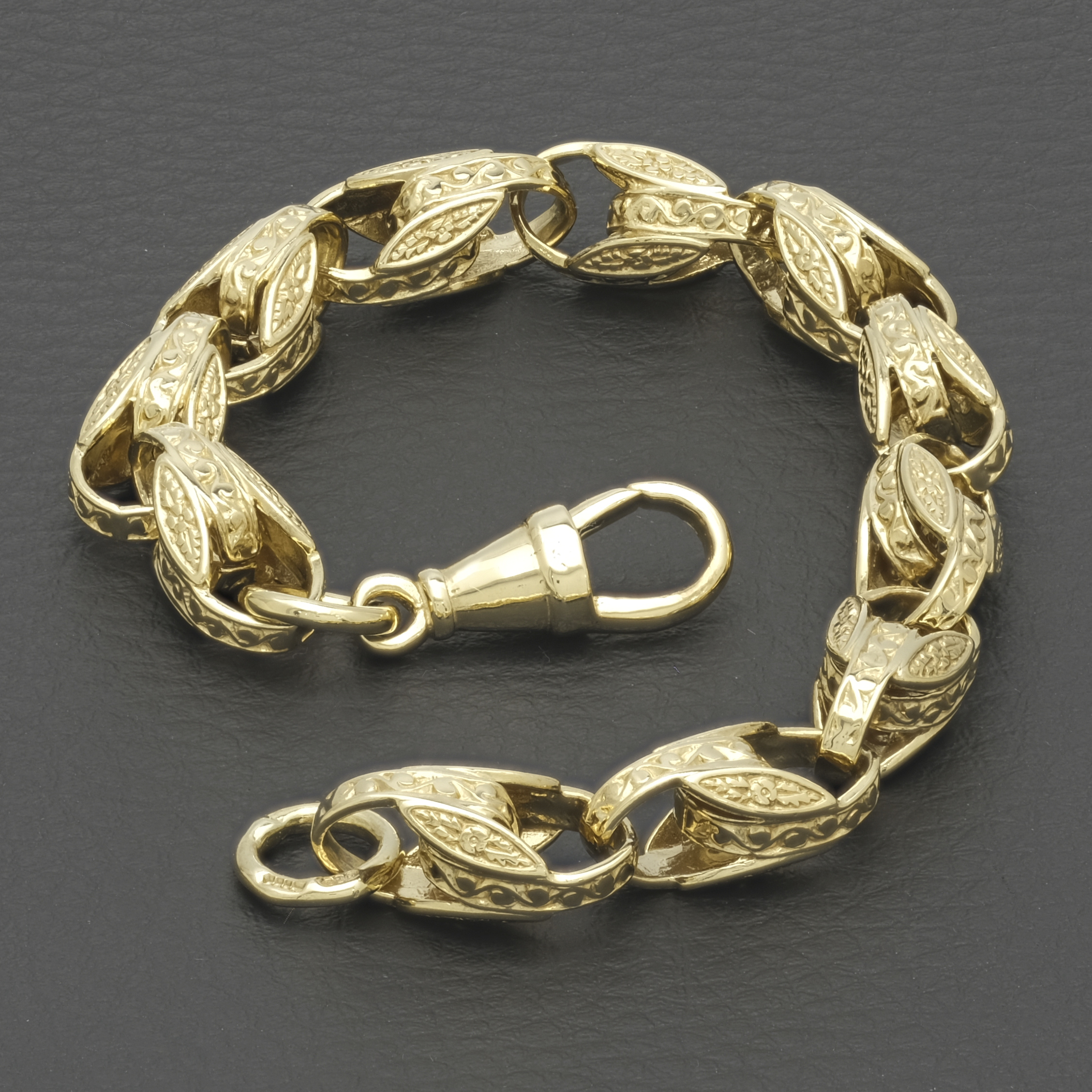 9ct Yellow Gold Tulip Bracelet 8.5" 8.5mm - Image 2