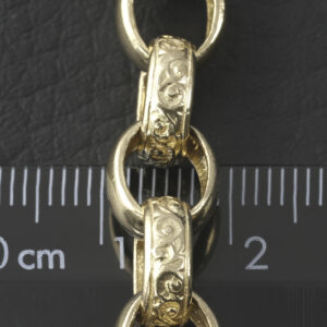 9ct Yellow Gold Patterned Belcher Chain 24″ 8.5mm