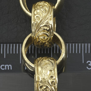 9ct Yellow Gold Patterned Belcher Bracelet 9″ 15mm