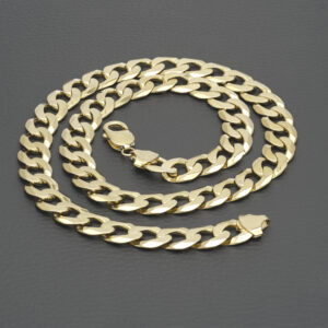 9ct Yellow Gold Curb Chain 22.5″ 12mm