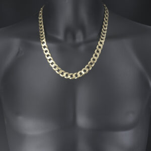 9ct Yellow Gold Curb Chain 22.5″ 12mm