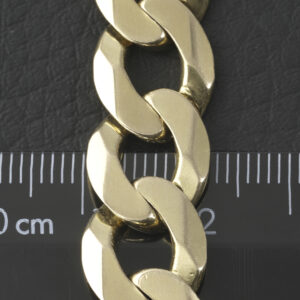 9ct Yellow Gold Curb Chain 22.5″ 12mm