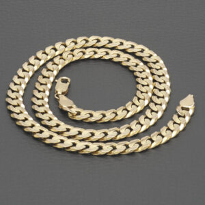 9ct Yellow Gold Curb Chain 18″ 7.5mm