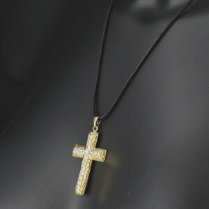 9ct Yellow Gold Gemstone Cross Pendant