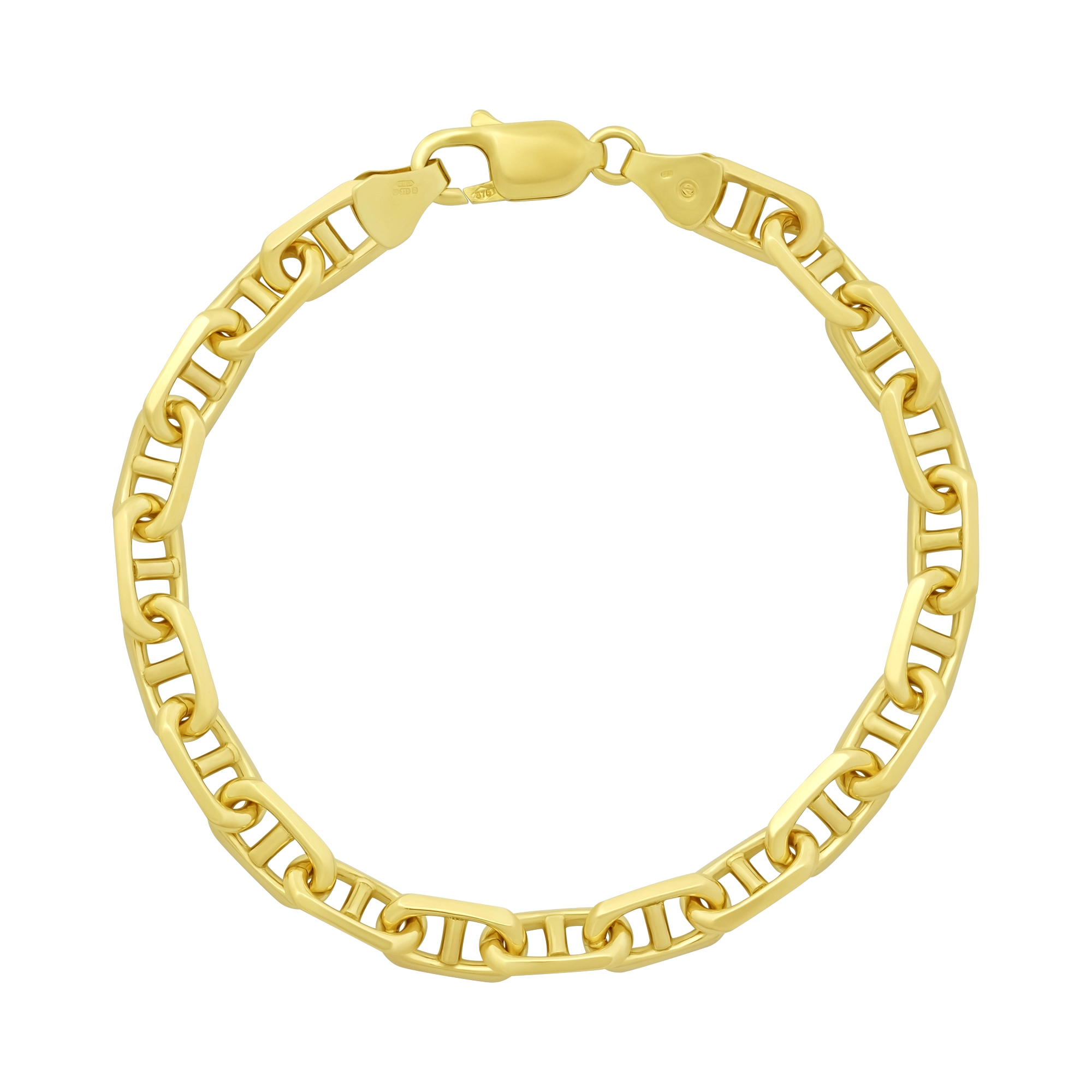 9ct Yellow Gold Marina Bracelet 8" 6.5mm