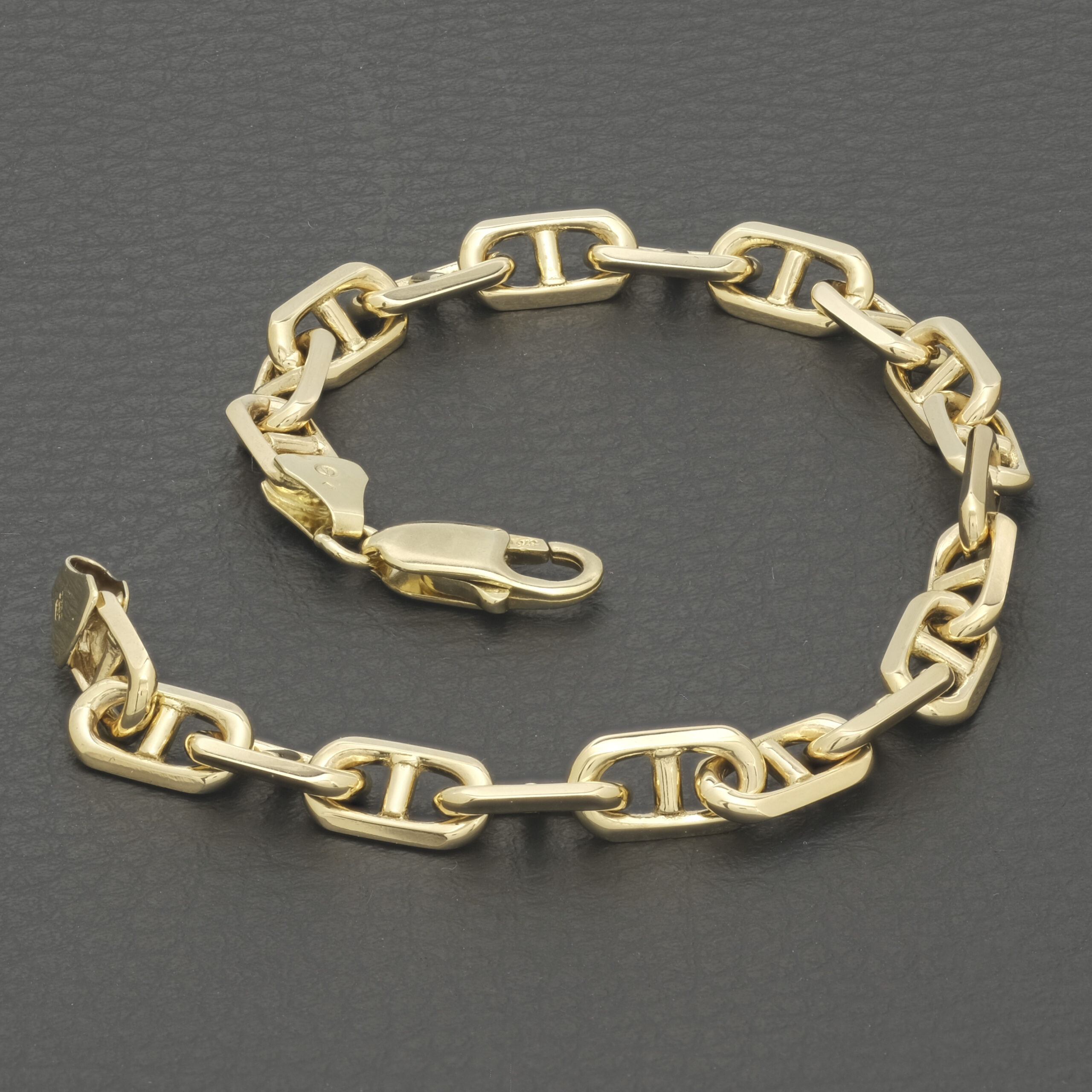 9ct Yellow Gold Marina Bracelet 8" 6.5mm - Image 3