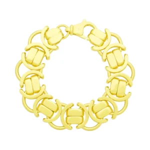 9ct Yellow Gold Byzantine Bracelet 9″ 22mm