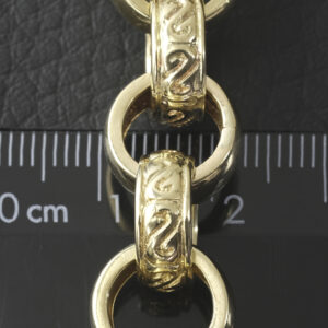 9ct Yellow Gold Patterned Belcher Chain 24.5″ 13mm