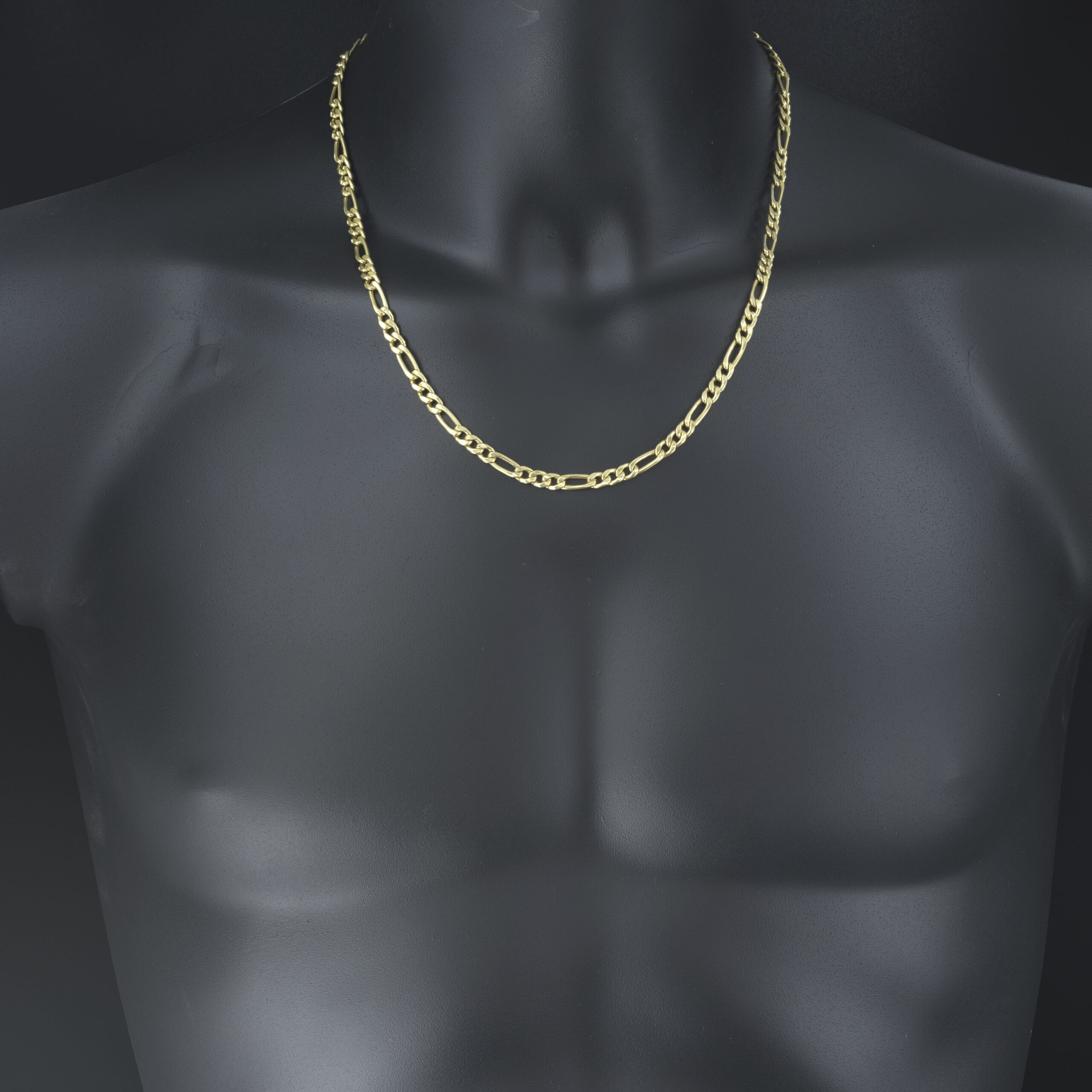 18ct Yellow Gold Figaro Chain 22" 5mm - Image 3