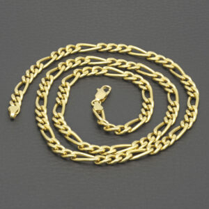 18ct Yellow Gold Figaro Chain 22″ 5mm