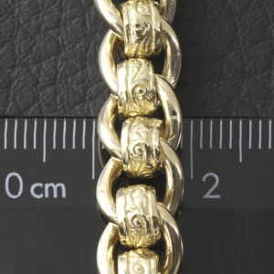 9ct Yellow Gold Patterned Roller Ball Chain 20″ 8.5mm