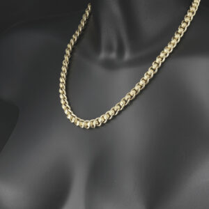 9ct Yellow Gold Patterned Roller Ball Chain 20″ 8.5mm