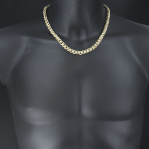 9ct Yellow Gold Patterned Roller Ball Chain 20″ 8.5mm