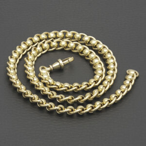 9ct Yellow Gold Roller Ball Chain 19″ 7.5mm