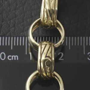 9ct Yellow Gold Patterned Belcher Bracelet 8.5″ 13mm