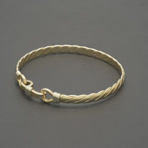 9ct Yellow & White Gold Double Loop Bangle