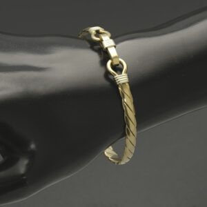 9ct Yellow & White Gold Double Loop Bangle
