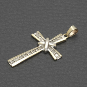 9ct Yellow Gold 0.15ct Diamond Cross Pendant